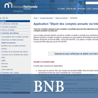 Site de la Banque Nationale de Belgique